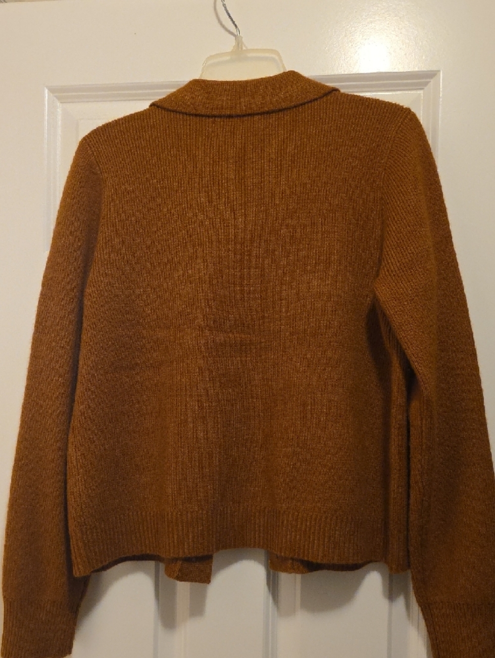 LOFT Caramel Brown Button-Front Knit Jacket - Picture 6 of 6